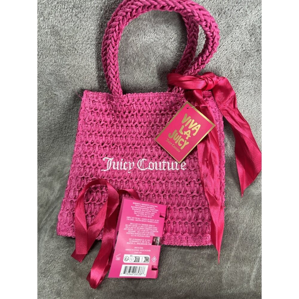 Juicy Couture Small Tote Bag Hot Pink & Viva La Juicy Mini Parfum Sample Spray - Picture 2 of 8